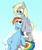 Size: 700x829 | Tagged: safe, artist:yoshio, derpy hooves, rainbow dash, pegasus, pony, g4, cloud, female, mare, pixiv, underp