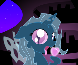 Size: 3000x2484 | Tagged: safe, artist:dazed-and-wandering, trixie, changeling, g4, changelingified, heart, solo, species swap, trixieling