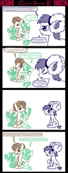 Size: 1050x2640 | Tagged: safe, artist:ficficponyfic, aries (g4), gemini (g4), sagittarius (g4), earth pony, pony, unicorn, comic:important decisions, g4, aries, comic, female, gemini, horn, male, mare, ponyscopes, sagittarius, stallion, zodiac