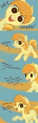 Size: 500x1600 | Tagged: safe, artist:nyonhyon, braeburn, earth pony, pony, g4, colt, comic, cute, male, solo, tumblr, weapons-grade cute