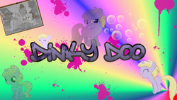 Size: 1366x768 | Tagged: safe, artist:kirbydude64, derpy hooves, dinky hooves, doctor whooves, time turner, earth pony, pony, g4, baby, baby pony, equestria's best mother, foal, photo, vector, wallpaper