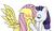 Size: 1001x579 | Tagged: safe, artist:zeldacourage, fluttershy, rarity, g4, blushing, female, lesbian, ship:flarity, shipping