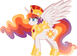 Size: 1024x744 | Tagged: safe, artist:itoruna-the-platypus, princess celestia, pony, g4, armor, prince solaris, rule 63, simple background, solo, transparent background