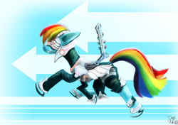 Size: 900x634 | Tagged: safe, artist:darkwraithde, rainbow dash, g4, abstract background, side view, solo