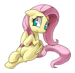 Size: 832x816 | Tagged: dead source, safe, artist:gatodelfuturo, fluttershy, pony, g4, cropped, female, frown, simple background, sitting, solo, transparent background