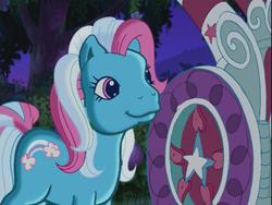 Size: 640x480 | Tagged: safe, screencap, rainbow dash (g3), g3, the runaway rainbow, carriage, colorless, faded, pink dash