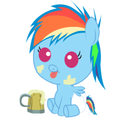 Size: 450x474 | Tagged: safe, artist:convoykaiser, rainbow dash, pegasus, pony, g4, baby, baby pony, cider, cute, dashabetes, diaper, female, filly, filly rainbow dash, foal, simple background, solo, transparent background