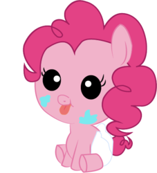 Size: 406x448 | Tagged: safe, artist:convoykaiser, pinkie pie, earth pony, pony, g4, baby, baby pie, baby pony, diaper, female, filly, foal, simple background, solo, transparent background