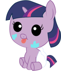 Size: 332x387 | Tagged: safe, artist:convoykaiser, twilight sparkle, pony, g4, baby, baby pony, babylight sparkle, diaper, female, filly, foal, simple background, solo, transparent background