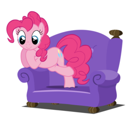 Size: 8347x7500 | Tagged: dead source, safe, artist:camsy34, pinkie pie, earth pony, pony, g4, just for sidekicks, absurd resolution, couch, female, leaning, simple background, solo, transparent background, vector