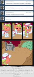 Size: 573x1280 | Tagged: safe, artist:ficficponyfic, oc, oc only, ask, cowboys and equestrians, hat, helmet, mad (tv series), mad magazine, maplejack, planet, pony galaxy adventure, ponytail, spaceship, spacesuit, tumblr