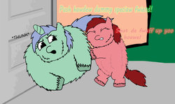 Size: 1024x610 | Tagged: safe, artist:inkiepie, fluffy pony, dam, pregnant