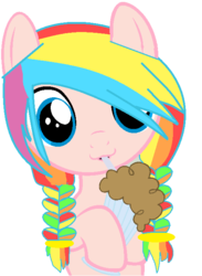 Size: 503x689 | Tagged: safe, artist:hinamorimiku, artist:sweetrainbow-breeze, oc, oc only, oc:sweet rainbow, pegasus, pony, base used, milkshake, solo