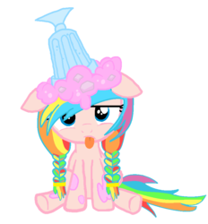 Size: 794x854 | Tagged: safe, artist:djcitrine, artist:sweetrainbow-breeze, oc, oc only, oc:sweet rainbow, pegasus, pony, base used, milkshake, solo