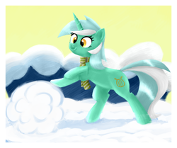 Size: 1600x1336 | Tagged: safe, artist:ruby-hooves, lyra heartstrings, pony, unicorn, g4, clothes, cute, female, scarf, smiling, snow, snowball, solo