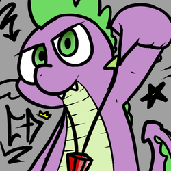 Size: 600x600 | Tagged: dead source, safe, artist:pokehidden, spike, g4, gem