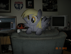 Size: 900x675 | Tagged: safe, derpy hooves, pegasus, pony, g4, chair, female, mare, ponies in real life