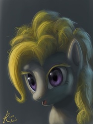 Size: 480x640 | Tagged: safe, artist:grissaecrim, surprise, pony, g1, g4, bust, digital painting, female, g1 to g4, generation leap, light lashes, open mouth, portrait, solo