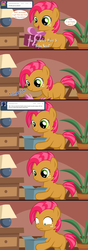 Size: 1280x3644 | Tagged: safe, artist:jan, babs seed, earth pony, pony, ask the crusaders, comic:the presents, g4, ask, female, filly, foal, implied death, solo, tumblr