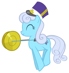 Size: 4936x5221 | Tagged: safe, artist:fooblued, linky, shoeshine, pony, g4, absurd resolution, alternate cutie mark, background pony, cymbals, hat, musical instrument, musician, simple background, transparent background, vector