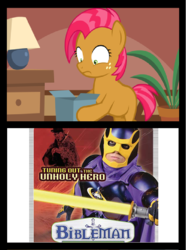 Size: 651x876 | Tagged: safe, babs seed, g4, bad gift meme, bibleman, exploitable meme, meme