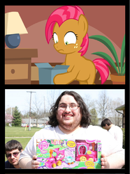 Size: 651x876 | Tagged: safe, babs seed, g4, bad gift meme, brony of happiness, exploitable meme, meme, neckbeard