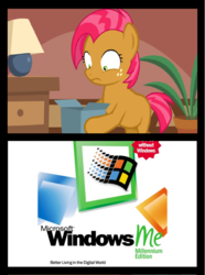 Size: 651x876 | Tagged: safe, babs seed, g4, bad gift meme, exploitable meme, meme, microsoft, microsoft windows, windows me