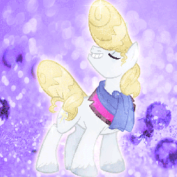 Size: 650x650 | Tagged: safe, artist:ttturboman, prince blueblood, crystal pony, pony, ask blueblood, g4, animated, ask, butt pompadour, clothes, crystallized, fabulous, iced out, pompadour, scarf, tumblr