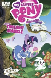 Size: 400x615 | Tagged: safe, artist:tony fleecs, idw, official comic, angel bunny, opalescence, twilight sparkle, cat, pony, rabbit, unicorn, g4, micro-series #1, my little pony micro-series, official, alice in wonderland, animal, cheshire cat, clothes, comic, comic cover, cover, cover art, cupcake, dress, female, food, jetpack comics, mare, mushroom, my little pony: friendship is magic logo, unicorn twilight, variant cover, white rabbit