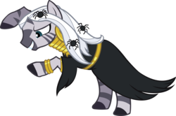 Size: 6588x4363 | Tagged: safe, artist:lykas13, zecora, pony, zebra, g4, luna eclipsed, absurd resolution, costume, evil smile, female, grin, long hair, nightmare night, simple background, smiling, solo, transparent background, vector