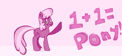 Size: 1605x741 | Tagged: safe, artist:john-d-brimhower, cheerilee, earth pony, pony, g4, fancy mathematics, female, math, simple background, solo, truth