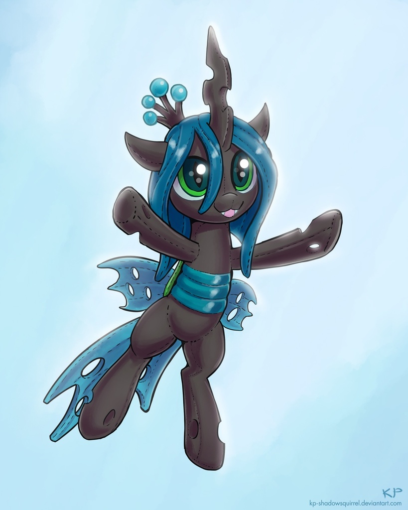 Safe Artist Kp Shadowsquirrel Queen Chrysalis Changeling Changeling Queen Cute