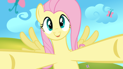 Size: 1920x1080 | Tagged: safe, fluttershy, g4, cute, faic, hug