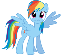Size: 6628x5984 | Tagged: safe, artist:krusiu42, rainbow dash, pegasus, pony, g4, absurd resolution, blue body, blue coat, blue fur, blue pony, blue wings, female, magenta eyes, mare, multicolored hair, multicolored mane, multicolored tail, rainbow hair, rainbow tail, simple background, solo, spread wings, tail, transparent background, vector, wingboner, wings