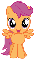 Size: 4906x8192 | Tagged: safe, artist:thatguy1945, part of a set, scootaloo, pegasus, pony, g4, just for sidekicks, absurd resolution, cute, cutealoo, cutie mark crusaders, female, filly, foal, looking at you, simple background, solo, spread wings, transparent background, vector