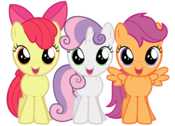 Size: 8192x5912 | Tagged: safe, artist:thatguy1945, part of a set, apple bloom, scootaloo, sweetie belle, earth pony, pegasus, pony, unicorn, g4, just for sidekicks, absurd resolution, adorabloom, apple bloom's bow, bow, cute, cutealoo, cutie mark crusaders, diasweetes, excited, female, filly, foal, hair bow, looking at you, open mouth, open smile, simple background, smiling, spread wings, transparent background, trio, vector, weapons-grade cute, wings