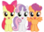 Size: 8192x5912 | Tagged: safe, artist:thatguy1945, part of a set, apple bloom, scootaloo, sweetie belle, earth pony, pegasus, pony, unicorn, g4, just for sidekicks, my little pony: friendship is magic, absurd resolution, adorabloom, apple bloom's bow, bow, cute, cutealoo, cutie mark crusaders, diasweetes, excited, female, filly, foal, hair bow, looking at you, open mouth, open smile, simple background, smiling, spread wings, transparent background, trio, vector, weapons-grade cute, wings