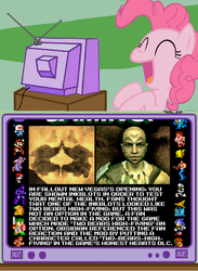 Size: 563x771 | Tagged: safe, pinkie pie, g4, did you know gaming, exploitable meme, fallout: new vegas, meme, tv meme