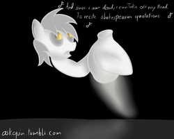 Size: 1280x1024 | Tagged: safe, artist:quin, oc, oc only, ghost, ghost pony, 30 minute art challenge, detachable head, disembodied head, modular, the nightmare before christmas, william shakespeare