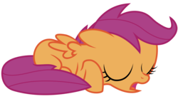 Size: 2500x1385 | Tagged: safe, artist:rainbowderp98, scootaloo, pony, g4, .ai available, .svg available, female, simple background, sleeping, solo, transparent background, vector