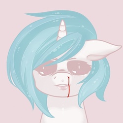 Size: 1000x1000 | Tagged: safe, artist:piranhabites, dj pon-3, vinyl scratch, g4, nosebleed