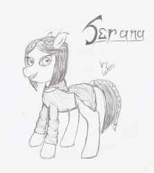 Size: 845x946 | Tagged: safe, artist:lykhon, vampire, dawnguard, drawing, ponified, serana, skyrim, the elder scrolls