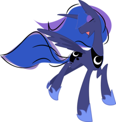 Size: 1314x1382 | Tagged: safe, artist:roadboat, princess luna, pony, g4, eyes closed, female, simple background, solo