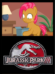 Size: 372x500 | Tagged: safe, babs seed, g4, bad gift meme, exploitable meme, jurassic park, jurassic park 3, meme