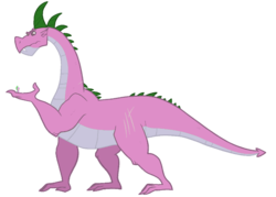 Size: 700x502 | Tagged: safe, artist:queencold, edit, spike, spike (g1), dragon, g1, g4, g1 to g4, generation leap, scar, simple background, spike's father, spikezilla, transparent background