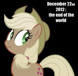 Size: 619x600 | Tagged: safe, applejack, g4, end of the world, liar face, liarjack, lies, lying, meme