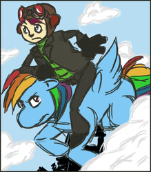 Size: 497x567 | Tagged: safe, artist:bmlulu, rainbow dash, human, g4, crossover, psychonauts, razputin