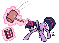 Size: 682x499 | Tagged: safe, artist:serenamidori, twilight sparkle, g4, mallet, twilight (series)