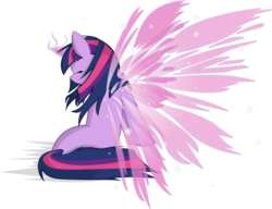 Size: 3190x2451 | Tagged: safe, artist:ostichristian, twilight sparkle, pony, g4, artificial wings, augmented, female, magic, magic wings, solo, wings