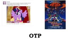 Size: 1203x712 | Tagged: safe, twilight sparkle, alicorn, pony, g4, magical mystery cure, my little pony: friendship is magic, alicorn drama, exploitable meme, female, hashtag, hub logo, mare, otp, transformers, twilight sparkle (alicorn)